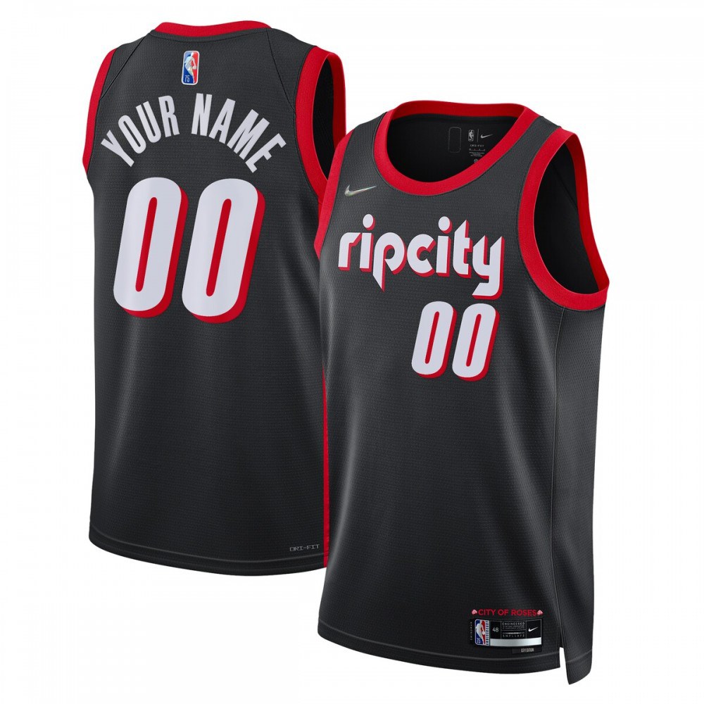 Portland Trail Blazers 2021/22 Swingman Custom Jersey - City Edition - Black-Pro Kit Vault | Brand New 26/27 Sports Jerseys